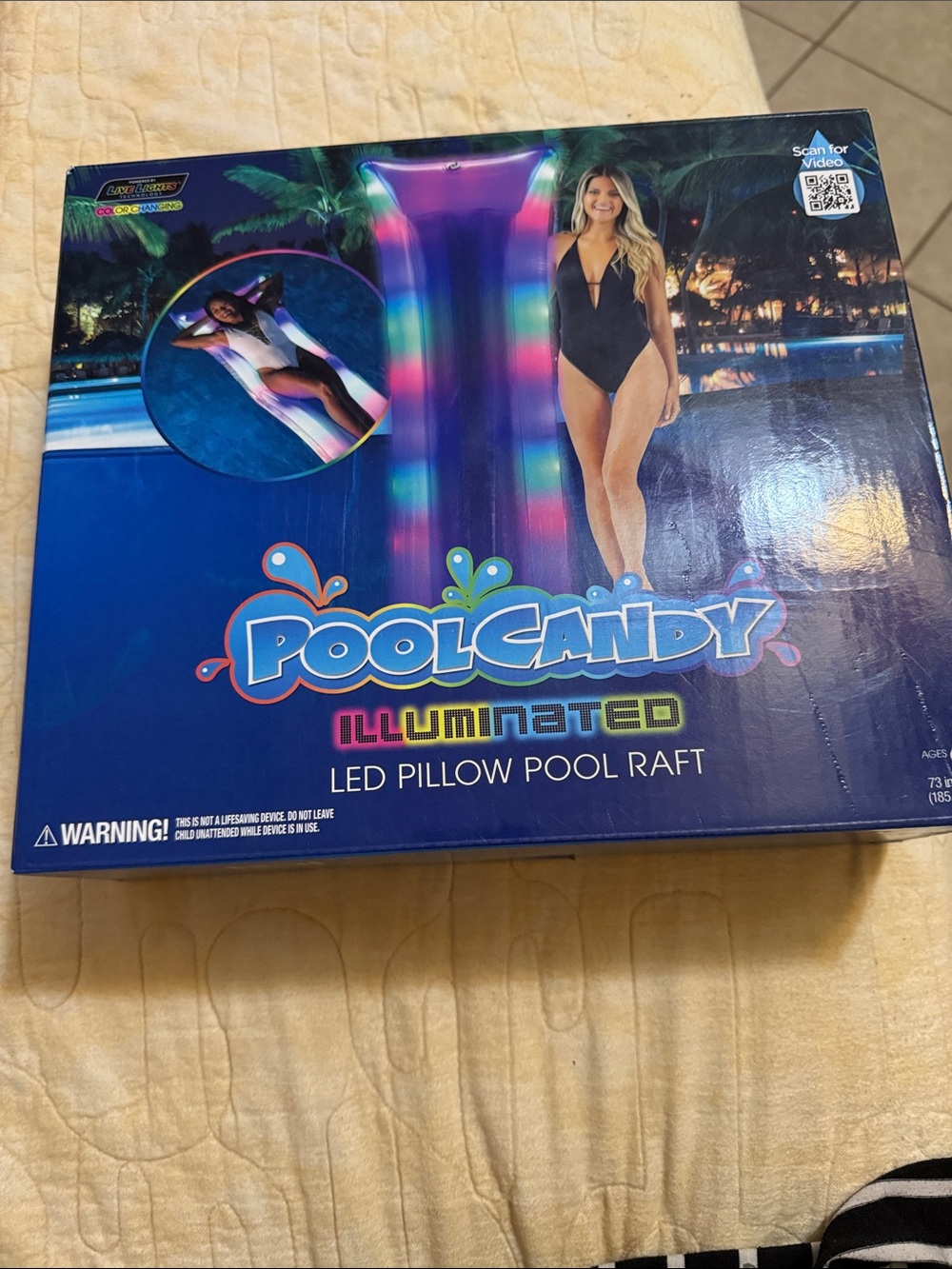 Illuminated LED Pillow Pool Raft - Multicolor